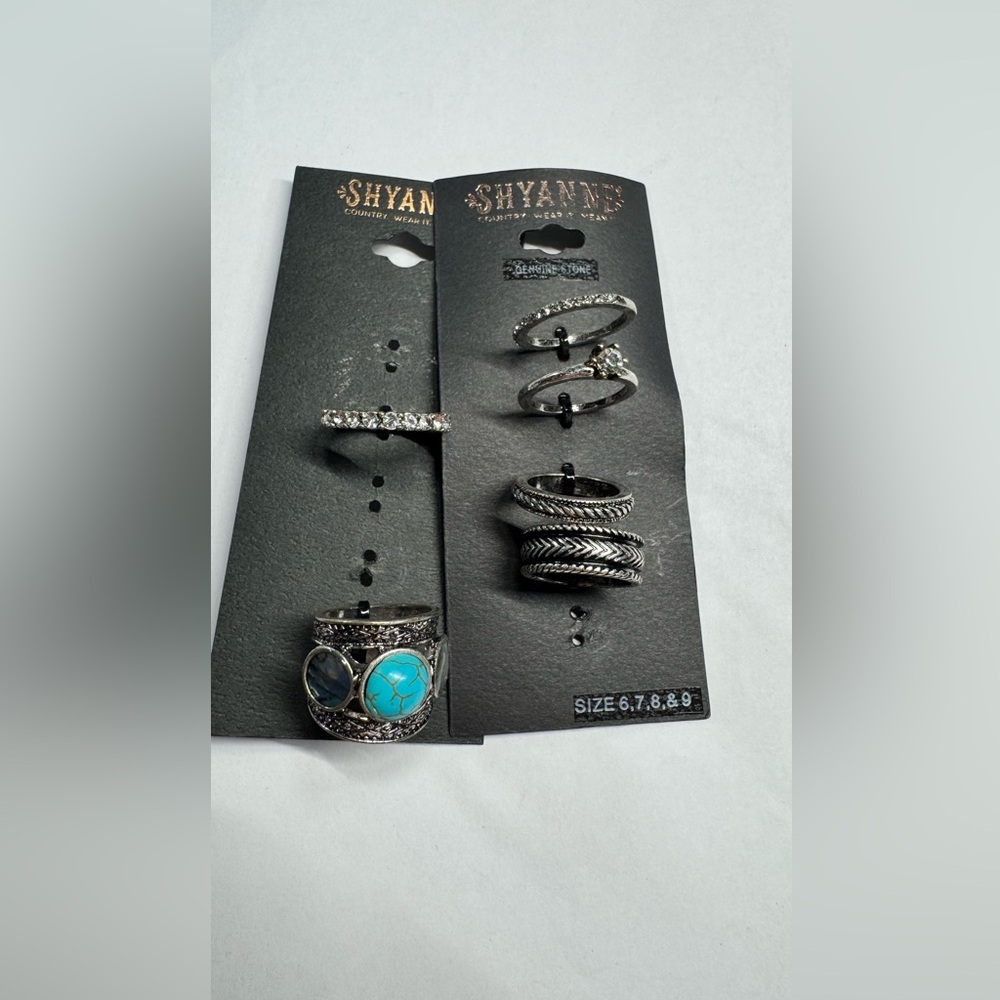 Shyanne Silver and Blue Ring Collection
